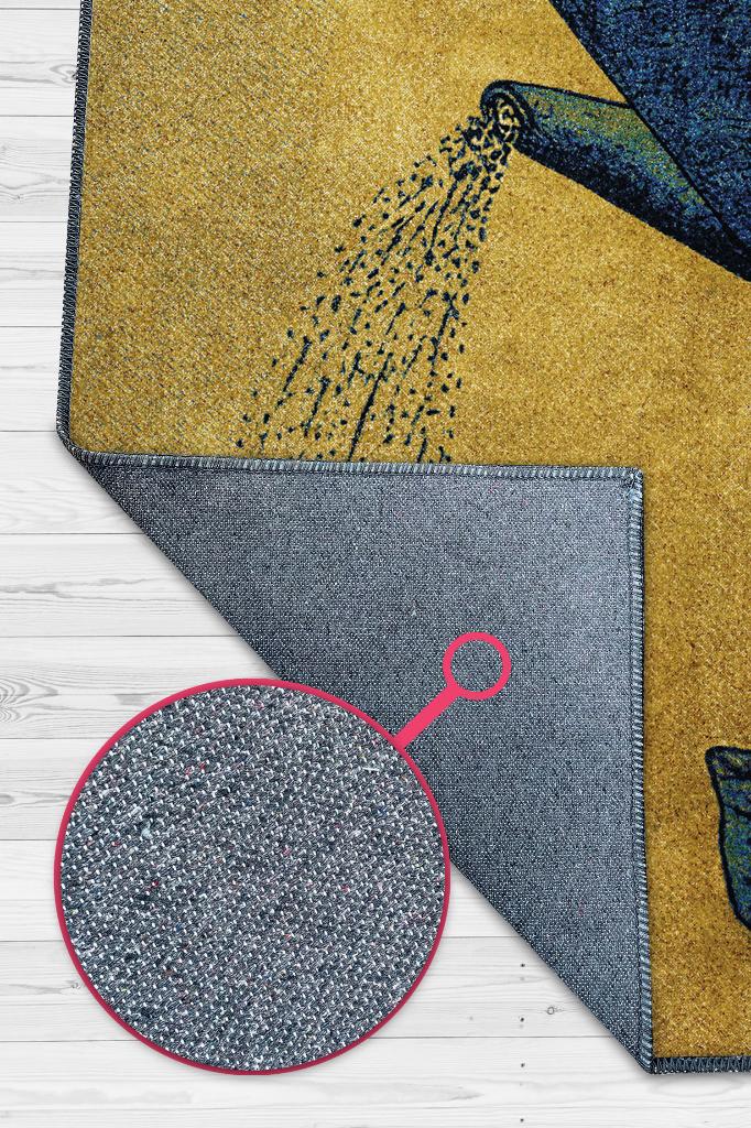 Zihnini Besle Sarı Renkli Kitap Sever Halısı Okuma Sever Çalışma Odası Halısı