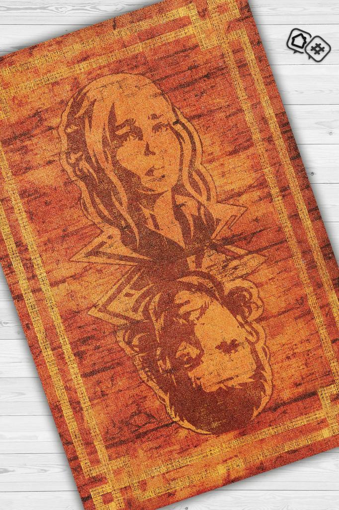 Zor Aşk Film Desenli Halı Game Of Thrones Film Halısı Turuncu Renk Dokulu Film Serisi Halı