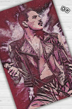 Freddie Mercury Renkli Müzisyen Halı Müzsik Severe Hediyelik Halı Geometrik Müzisyen Halı