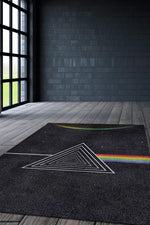 Pink Floyd Stones Siyah Renkli Müzisyen Halısı Müzik Severlere Hediye Halı Geometrik Halı