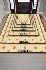 Portakal Desenli Turuncu Minimal Salon Halısı Renkli Mutfak Halısı Tarz Oturma Odası Halısı