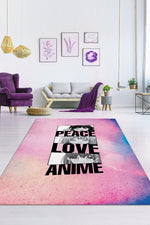 Barış Aşk Anime Dokuma Tabanlı Yıkanabilir Kaymaz Anime Severler Halısı