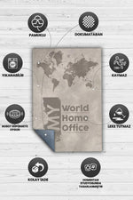 Benim Evim Benim Ofisim Dekoratif Home Office Halısı