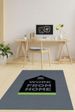 Evden Çalış Koyu Renkli Ofis Halısı Yazılı Halı Pamuklu Dokuma Yıkanabilir Düz Renk Home Office Halısı
