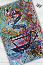 Kahve Tablosu Çok Renki Mutfak Halısı Kahve Fiğürlü Sanatsal Halı Modern Genç Odası Halısı