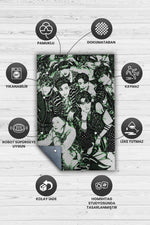 Nct Koyu Renkli Halı Müzik Sever Halısı Kpop Figürlü Genç Odası Halısı Özel Tasarım Halı