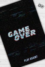 Oyun Bitti Renkli Oyuncu Halısı Zemini Siyah Renk Gamer Temalı Halı Oyuncuya Hediyelik Halı