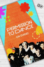 Permission To Dance Renkli Halı Kpop Sever Dokuma Müzik Sever Halısı Kpop Temalı Halı