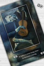 Yaşlı Gitarist Picasso Sanat Sever Halısı Çok Renkli Halı Tablo Temalı Halılar Sanat Halısı